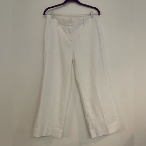 J. Crew Peyton Wide Leg High Rise Pant in Stretch Linen White Size 4 Petite
